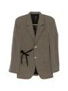 Balenciaga Tailored Wrap Jacket With Checkered Design For Women In Brown