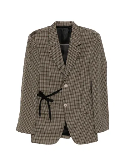 Balenciaga Check Wrap Blazer In Brown