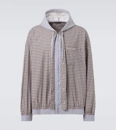 Balenciaga Checked Cotton Poplin Jacket In Multi