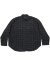 Balenciaga Men's Checked Flannel Shirt In Black