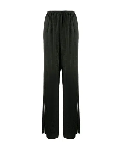 Balenciaga Checked Track Pants In Black