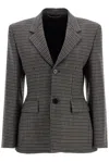 Balenciaga Checkered Cotton Blazer Jacket In Multicolor