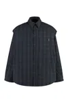 Balenciaga Grey Cotton Overshirt With Removable Sleeves For Men In Grey