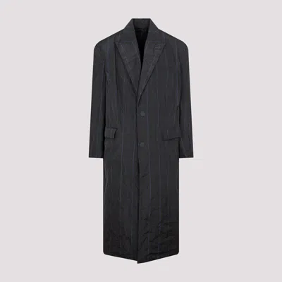Balenciaga Checkered Long Nylon Raincoat In Multi