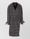 Balenciaga Checkered Pattern One Layer Coat In Gray