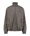 Balenciaga Sporty Jacket With High Collar And Pockets In Gray
