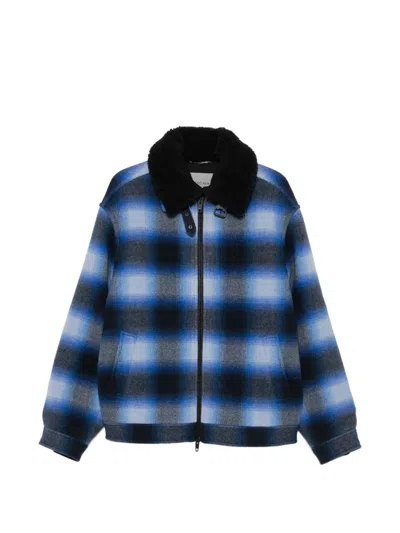 Balenciaga Check-pattern Shirt Jacket In Blue
