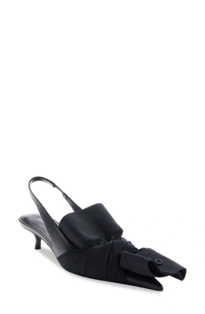 Balenciaga Knife Chemise 45 Leather Slingback Pumps In Black