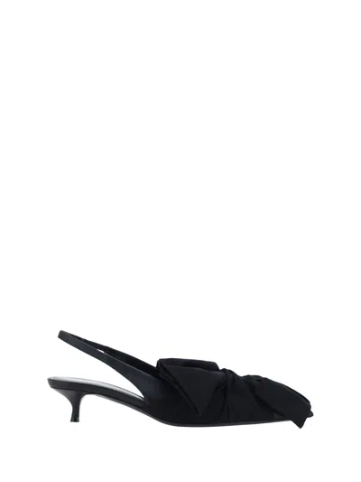 Balenciaga Knife Chemise 45 Leather Slingback Pumps In Black