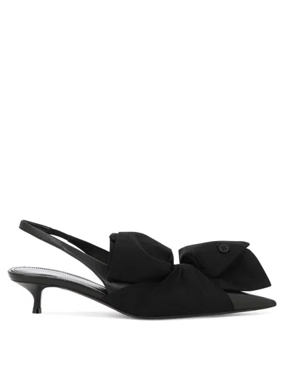 Balenciaga Knife Chemise 45 Leather Slingback Pumps In Black