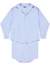 Balenciaga Layered Bb Classic Chemisier Dress In Blue