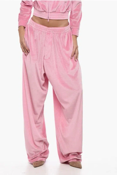Balenciaga Chenille Pants With Drawstings In Pink