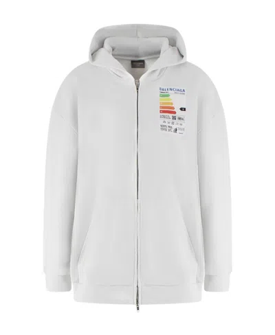 Balenciaga Chest Logo-print Hoodie In White