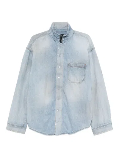 Balenciaga Chest-pocket Shirt In Blue