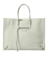 BALENCIAGA CHIC PYTHON LEATHER TOTE IN WHITE & YELLOW