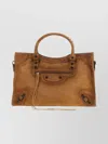 Balenciaga Camel Suede Medium Le City Handbag In Brown