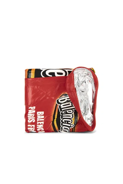Balenciaga Chips Fold Wallet In Red