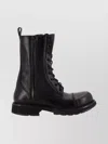 Balenciaga Chunky Sole Lace-up Leather Boot In Black