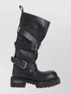 Balenciaga Chunky Sole Round Toe Pull Tab Boots In Gray