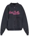Balenciaga Hoodie With Zip And Hood 'hello Handsome In Grey