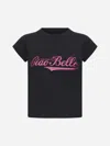 Balenciaga Printed Cropped T-shirt In Washed Black