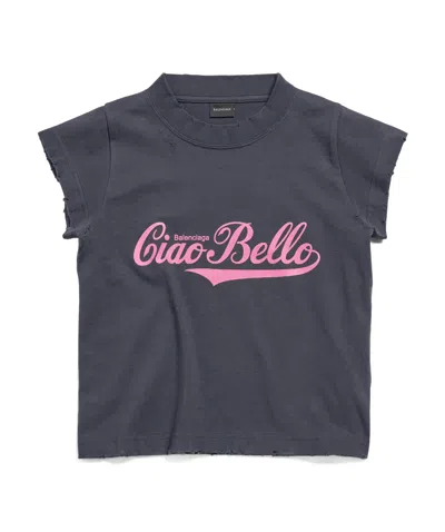 BALENCIAGA WOMEN'S CIAO BELLO SHRUNK T-SHIRT IN BLACK