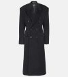 Balenciaga Cinged Cashmere And Wool Coat In Black