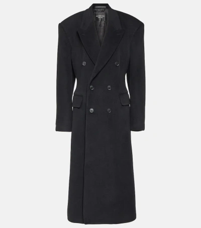 BALENCIAGA CINCHED CASHMERE AND WOOL COAT 