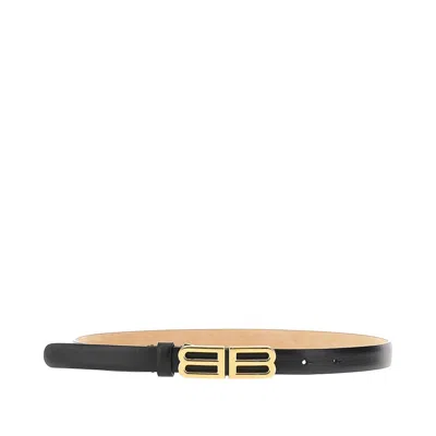 Balenciaga Bolero Bb Black Calf Leather Zinc Laiton Sans Plomb Belt