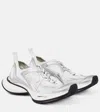 Balenciaga Two-tone Mesh And Fabric Circuit Sneakers In Weiss