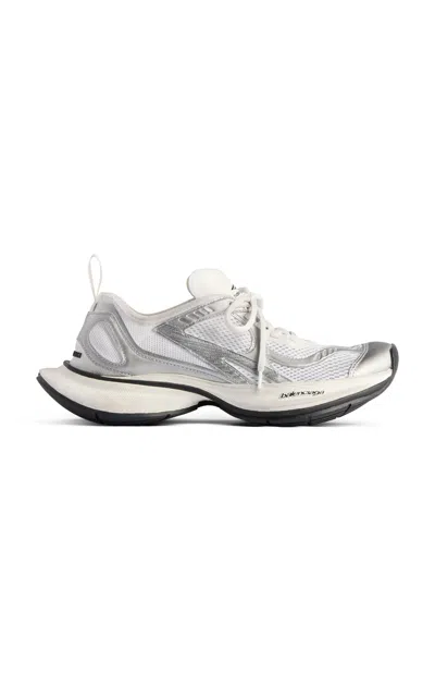 Balenciaga Circuit Rubber; Mesh Sneakers In White