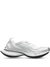 Balenciaga Two-tone Mesh And Fabric Circuit Sneakers In Weiss