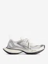 Balenciaga 'circuit' Grey Sneakers With Logo On The Sole And Back In Tech Fabric Blend Man In Metallic