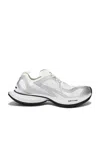 Balenciaga Stapler Sneakers In White & Silver