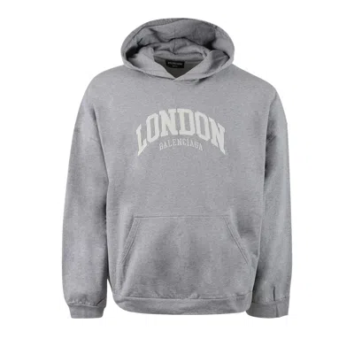 Pre-owned Balenciaga Cities London Hoodie Wide Fit 'grey' | Men's Size 44