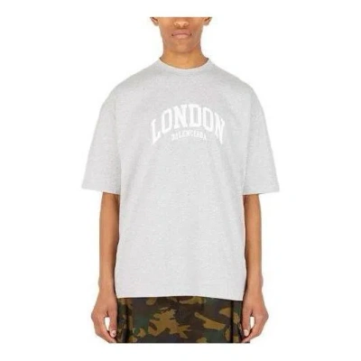 Balenciaga Cities London T-shirt Medium Fit 'grey' In Gray