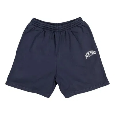 Balenciaga Cities New York Cotton Sweat Shorts 'navy White'
