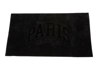 Pre-owned Balenciaga Cities Paris Beach Towel In Black
