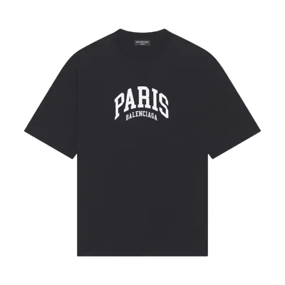 Pre-owned Balenciaga Cities Paris T-shirt Medium Fit 'black'