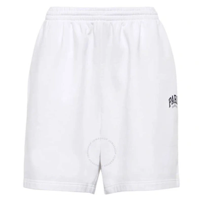 Balenciaga Cities Paris White Cotton Sweat Shorts