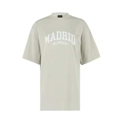 Pre-owned Balenciaga Cities Short-sleeve T-shirt 'shell/white' | Grey | Women's Size L In Gray