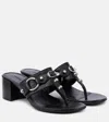 Balenciaga City 50 Studded Leather Thong Sandals In Black