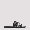Balenciaga City Leather Triple-band Slide Sandals In Black