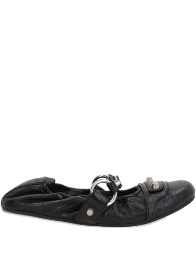 Balenciaga City Ballerinas In Black