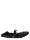 Balenciaga Black Leather City Ballerinas In Black