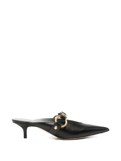 Balenciaga City Buckle-detail Pointed-toe Mules In Nude