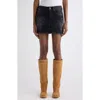 Balenciaga Washed Black City Mini Denim Skirt In Black