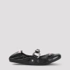 Balenciaga City Black Ballet Flats In Arena Lambskin Leather In Black