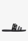 Balenciaga City Nappa Leather Flat Slides In Black