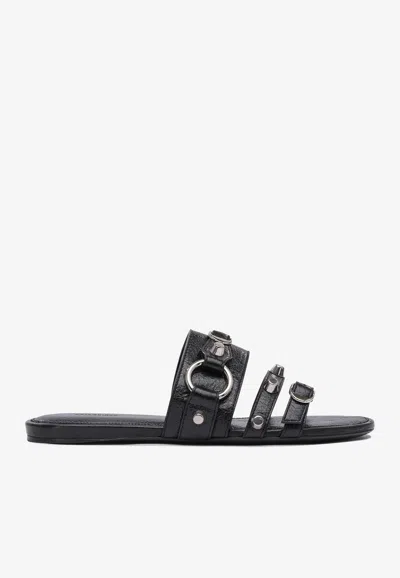 Balenciaga City Flat Mules In Nappa Leather